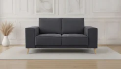 OTTO home 2-Sitzer »Oland Skandi, weicher Chenille-Stoff« 164 cm, Wellenunterfederung, Skandi-Design, Massivholzfüße