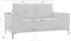 OTTO home 2-Sitzer »OLAND Struktur fein, Sofa, B: 164 cm, Skandi-Design« 164 cm, Wellenunterfederung, Skandi-Design, Metallfüße