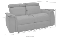 OTTO home 2-Sitzer »Pareli 172cm, manuelle u. elektr. Relaxfunktion« USB, Kopfteil-Verstellung, LED, in Echtleder, Kunstleder, Web