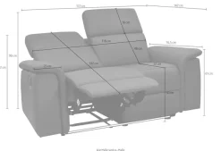 OTTO home 2-Sitzer »Pareli 172cm, manuelle u. elektr. Relaxfunktion« USB, Kopfteil-Verstellung, LED, in Echtleder, Kunstleder, Web