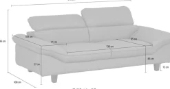OTTO home 3-Sitzer »Pilot« Big-Sofa mit Kopfteilverstellung