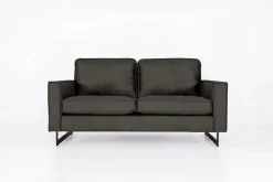 OTTO home 2-Sitzer »Pinto, 166 cm, Cord, Chenille, Lederoptik« mit Keder, schwarze Metallfüße, Wellenunterfederung