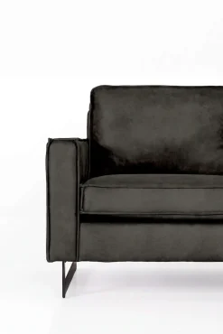 OTTO home 2-Sitzer »Pinto, 166 cm, Cord, Chenille, Lederoptik« mit Keder, schwarze Metallfüße, Wellenunterfederung