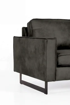OTTO home 2-Sitzer »Pinto, 166 cm, Cord, Chenille, Lederoptik« mit Keder, schwarze Metallfüße, Wellenunterfederung