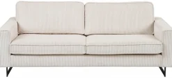 OTTO home 3-Sitzer »Pinto, 206 cm, Cord, Chenille, Lederoptik« mit Keder, schwarze Metallfüße, Wellenunterfederung