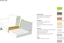 OTTO home 3-Sitzer »Pinto, 206 cm, Cord, Chenille, Lederoptik« mit Keder, schwarze Metallfüße, Wellenunterfederung