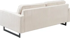 OTTO home 3-Sitzer »Pinto, 206 cm, Cord, Chenille, Lederoptik« mit Keder, schwarze Metallfüße, Wellenunterfederung