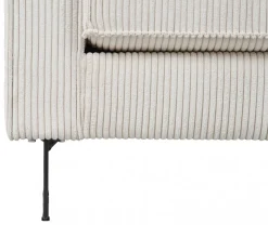 OTTO home 3-Sitzer »Pinto, 206 cm, Cord, Chenille, Lederoptik« mit Keder, schwarze Metallfüße, Wellenunterfederung