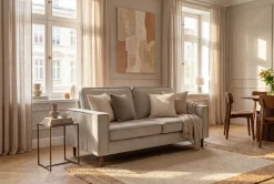 OTTO home 2-Sitzer »Pinto Skandi, 166 cm, Chenille, Struktur« mit Keder, Massivholzfüße Eiche geräuchert, Wellenunterfederung