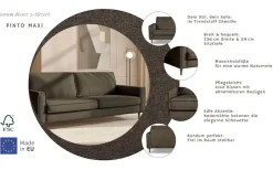 OTTO home 3-Sitzer »Pinto Skandi,Maxi-Ausführung, 236 cm, Chenille, Struktur« mit Keder, Massivholzfüße Eiche geräuchert, Wellenunterfederung