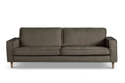 OTTO home 3-Sitzer »Pinto Skandi,Maxi-Ausführung, 236 cm, Chenille, Struktur« mit Keder, Massivholzfüße Eiche geräuchert, Wellenunterfederung