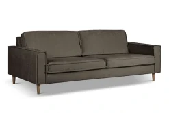 OTTO home 3-Sitzer »Pinto Skandi,Maxi-Ausführung, 236 cm, Chenille, Struktur« mit Keder, Massivholzfüße Eiche geräuchert, Wellenunterfederung