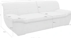 OTTO home 2-Sitzer »Salltum 211 cm breit, formschön, komfortabel« mit Ziernähen in Rücken und im Sitz, pflegeleichter Bezug