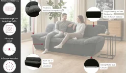 OTTO home 3-Sitzer »Salltum 232 cm breit, formschön, komfortabel« mit Ziernähen in Rücken und im Sitz, pflegeleichter Bezug