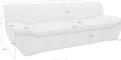 OTTO home 3-Sitzer »Salltum 232 cm breit, formschön, komfortabel« mit Ziernähen in Rücken und im Sitz, pflegeleichter Bezug