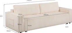 OTTO home 3-Sitzer Schlaffunktion (134/200), Bettkasten, Cord, Unser Tiefpreis