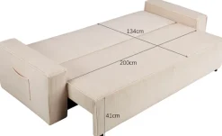OTTO home 3-Sitzer Schlaffunktion (134/200), Bettkasten, Cord, Unser Tiefpreis