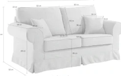 OTTO home 2-Sitzer »Shadmoor« Hussenoptik, in uni oder mit Blumendruck