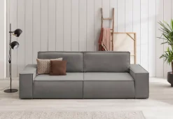 OTTO home 3-Sitzer »SHERWOOD Samtvelours Schlafsofa (257cm)« Schlaffunktion mit Bettkasten (ca. 136/200cm)
