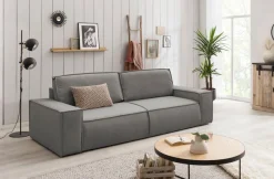 OTTO home 3-Sitzer »SHERWOOD Samtvelours Schlafsofa (257cm)« Schlaffunktion mit Bettkasten (ca. 136/200cm)