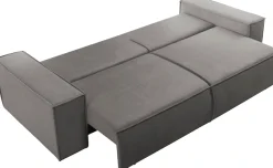 OTTO home 3-Sitzer »SHERWOOD Samtvelours Schlafsofa (257cm)« Schlaffunktion mit Bettkasten (ca. 136/200cm)