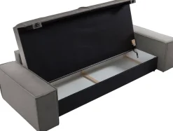 OTTO home 3-Sitzer »SHERWOOD Samtvelours Schlafsofa (257cm)« Schlaffunktion mit Bettkasten (ca. 136/200cm)