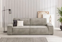 OTTO home 3-Sitzer »SHERWOOD Vintage Lederoptik Schlafsofa (257cm)« Schlaffunktion mit Bettkasten (ca. 136/200cm)