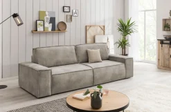 OTTO home 3-Sitzer »SHERWOOD Vintage Lederoptik Schlafsofa (257cm)« Schlaffunktion mit Bettkasten (ca. 136/200cm)
