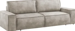 OTTO home 3-Sitzer »SHERWOOD Vintage Lederoptik Schlafsofa (257cm)« Schlaffunktion mit Bettkasten (ca. 136/200cm)