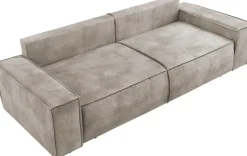 OTTO home 3-Sitzer »SHERWOOD Vintage Lederoptik Schlafsofa (257cm)« Schlaffunktion mit Bettkasten (ca. 136/200cm)