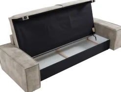 OTTO home 3-Sitzer »SHERWOOD Vintage Lederoptik Schlafsofa (257cm)« Schlaffunktion mit Bettkasten (ca. 136/200cm)