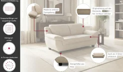 OTTO home 2-Sitzer »Sillkeborg 161 cm, formschönes Sofa mit dunklen Füßen« aus pflegeleichtem, weichem Luxus-Microfaser