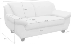 OTTO home 2-Sitzer »Sillkeborg 161 cm, formschönes Sofa mit dunklen Füßen« aus pflegeleichtem, weichem Luxus-Microfaser