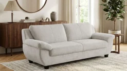 OTTO home 3-Sitzer »Sillkeborg 207 cm, formschönes Sofa mit dunklen Füßen« aus pflegeleichtem, weichem Luxus-Microfaser