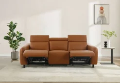OTTO home 3-Sitzer »SKAANE Lederoptik, 229 cm, manuelle-u. elektrische Relaxfunktion« Relax-Funktion in 2 Sitzen, Kopfteilverstellung, Federkernpolsterung