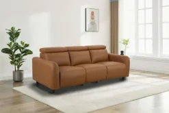 OTTO home 3-Sitzer »SKAANE Lederoptik, 229 cm, manuelle-u. elektrische Relaxfunktion« Relax-Funktion in 2 Sitzen, Kopfteilverstellung, Federkernpolsterung