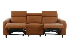 OTTO home 3-Sitzer »SKAANE Lederoptik, 229 cm, manuelle-u. elektrische Relaxfunktion« Relax-Funktion in 2 Sitzen, Kopfteilverstellung, Federkernpolsterung