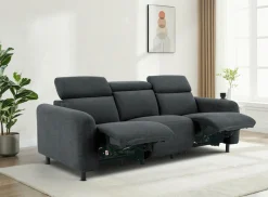 OTTO home 3-Sitzer »SKAANE Struktur-Sofa, 229 cm, manuelle-u. elektrische Relaxfunktion« Relax-Funktion in 2 Sitzen, Kopfteilverstellung, Federkernpolsterung