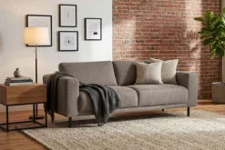 OTTO home 3-Sitzer »Sveeva, B.214 cm, schwarze Metallfüße« langlebiger Webstoff, mit Wellenunterfederung, viele Farben