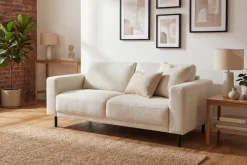 OTTO home 2,5-Sitzer »Sveeva, Kompaktsofa, B.183 cm, schwarze Metallfüße« langlebiger Webstoff, mit Wellenunterfederung, viele Farben