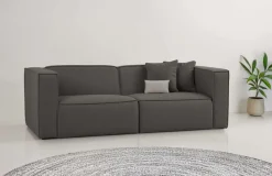 OTTO home 3-Sitzer »Tammie« Breite 222 cm, Webstoff fein, bodentief, mit Wellenunterfederung