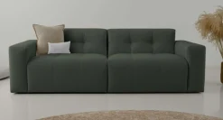 OTTO home 3-Sitzer »Tapley« Breite 220 cm,Boucle, Struktur fein, mit Knopfsteppung, bodentief