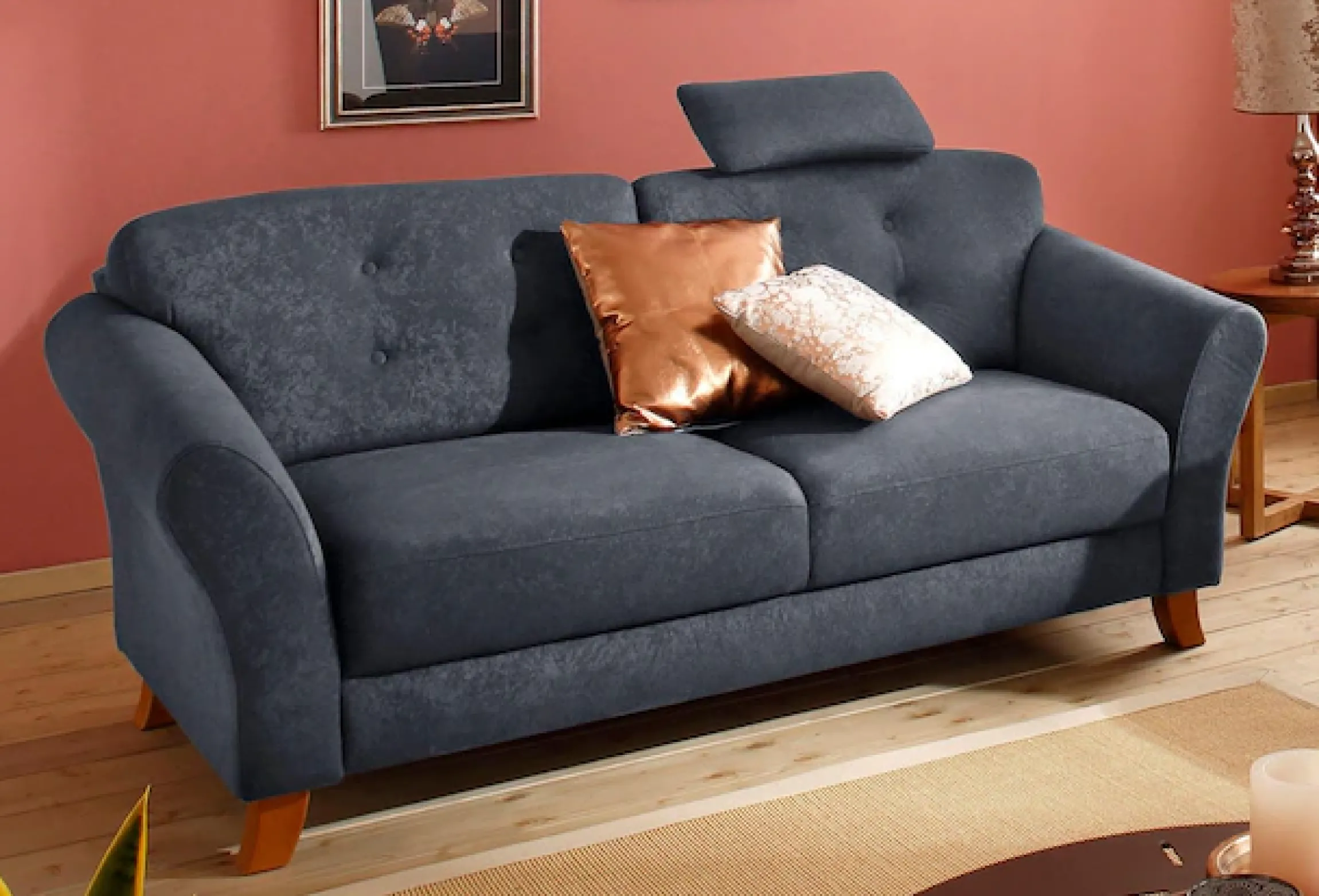 OTTO home 3-Sitzer »Trondheim« mit Federkern, Knopfheftung im Rücken