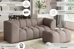 OTTO home 3-Sitzer »TUURE Verlässliche Qualität, moderne Steppung, Breite 227cm« Bubble Optik, hoher Sitzkomfort, Wellenunterfederung