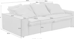 OTTO home 3-Sitzer »Venslev« Lounge-Sofa, mit extra tiefer Sitzfläche und losen Kissen
