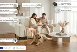 OTTO home 2-Sitzer »Xander« Breite 164 cm, Webstoff, Soft-Touch Chenille, schwarze Metallfüße