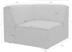 OTTO home Sofa-Eckelement »Merid, Sofaelement, Maße B/T/H: 97/97/46 cm« als Modul oder separat verwendbar, für individuelle Zusammenstellung