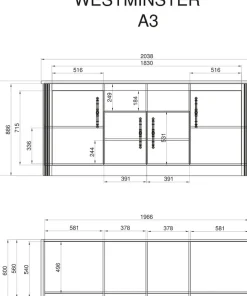 OTTO home Spülenschrank »KS-Westminster« im romantischen Landhausstil, Breite 204 cm, exclusiv by Otto