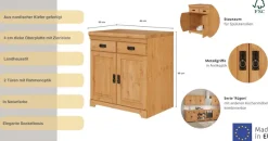 OTTO home Spülenschrank »Rügen« Breite 80 cm, Kiefer massiv, mit 2 Türen