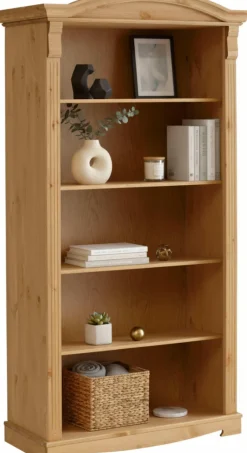 OTTO home Standregal »Anna, Regal, Aktenregal, Bücherregal« B/T/H: 96/37/188 cm,aus massiver Kiefer, Breite 96 cm, mit schönen Details und Fräsungen